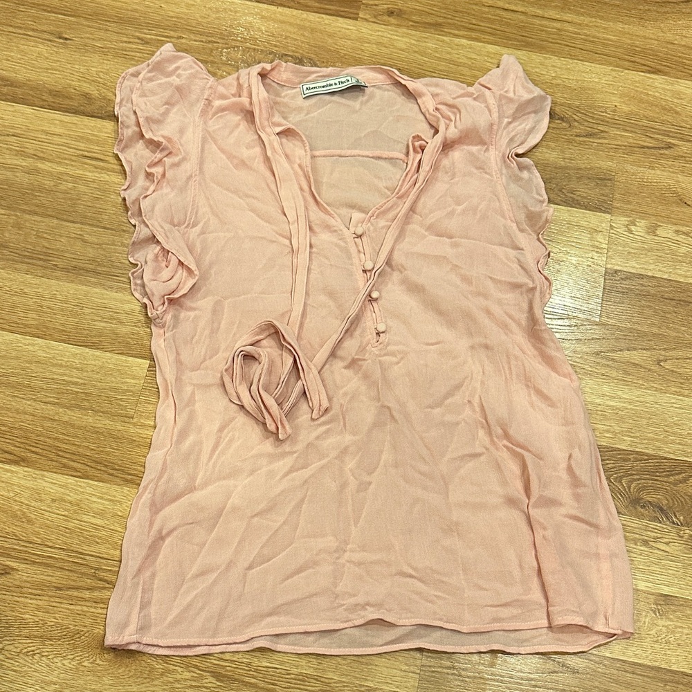 Abercrombie & Fitch Peach Ruffle Blouse
